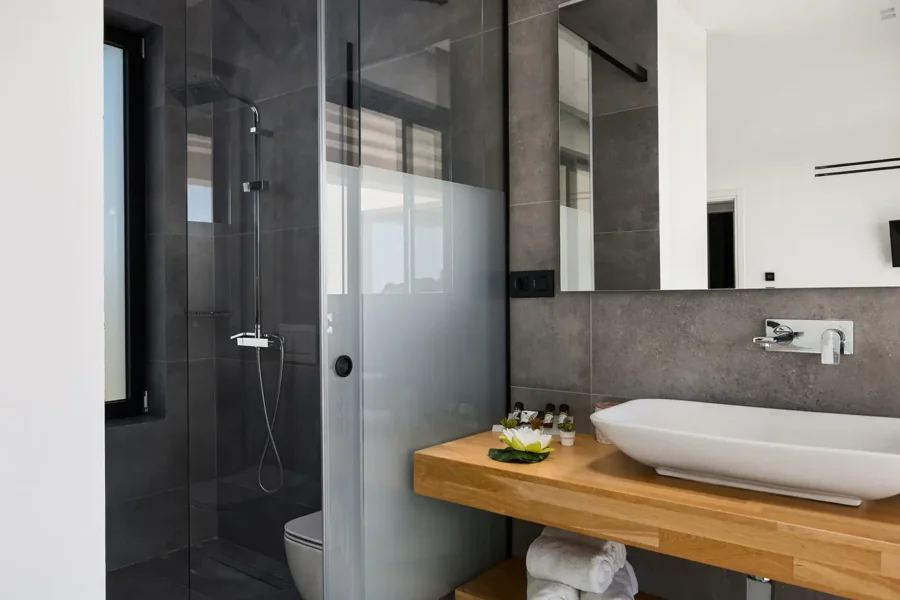 Private bathroom in bedroom.